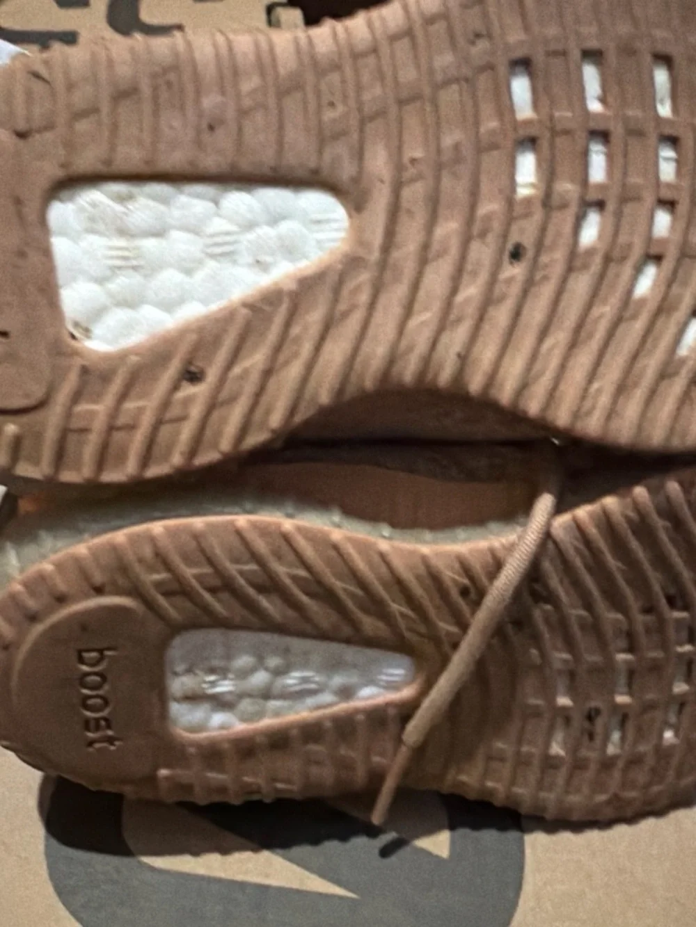 Yeezy Kids Knit Sneakers in Light Peach